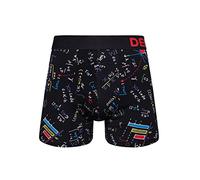 Dedoles Men's & Boys' Boxers Underwear Boxer Shorts Cotton Trunks Funny Designs Astronaut Hamster Games Books Gift for Him, Design: School Maths, Colour: Black, Size: M