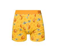 Dedoles Men's & Boys' Boxers Underwear Boxer Shorts Cotton Trunks Funny Designs Astronaut Hamster Games Books Gift for Him, Design: Busy Bees, Colour: Orange, Size: S