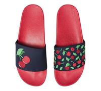 Dedoles Sliders & Slippers for Women, Men & Kids Non-Slip Shower Sandals Funny Designs Beach Shoes for Home Garden Bathroom Poolside Gift, Colour: Juicy Cherries, Size: 8 UK