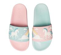Dedoles Sliders & Slippers for Women, Men & Kids Non-Slip Shower Sandals Funny Designs Beach Shoes for Home Garden Bathroom Poolside Gift, Color: Unicorn & Rainbow, Size: 12UK