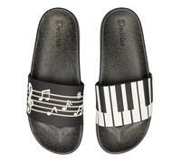 Dedoles Sliders & Slippers for Women, Men & Kids Non-Slip Shower Sandals Funny Designs Beach Shoes for Home Garden Bathroom Poolside Gift, Colour: Piano Music, Size: 9UK
