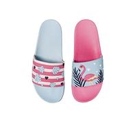 Dedoles Sliders & Slippers for Women, Men & Kids Non-Slip Shower Sandals Funny Designs Beach Shoes for Home Garden Bathroom Poolside Gift, Colour: Love Flamingos, Size: 8 UK