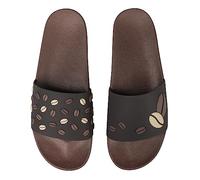 Dedoles Sliders & Slippers for Women, Men & Kids Sandals Funny Designs Plane Coffee Party Pizza Fox Bear Cherry Flamingo Footwear Gift, Colour: Coffee Java Cuppa, Size: 13 UK