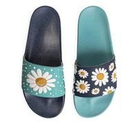Dedoles Sliders & Slippers for Women, Men & Kids Sandals Funny Designs Plane Coffee Party Pizza Fox Bear Cherry Flamingo Footwear Gift, Colour: Blooming Daisies, Size: 3.5 UK