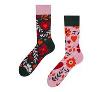 Dedoles Unisex Socks for Women, Men & Kids Cotton Funny Designs Football Bicycle Horses Plants Firefighter Gift Mismatched, Design: Flower Love, Colour: Pink, Size: 5-7.5 W / 6-8 M UK