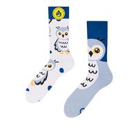 Dedoles Unisex Socks Cotton Funny Designs Football Bicycle Horses Plants Firefighter Gift Mismatched, color: Blue, design: Snow Owl (warm socks), size: 4-6 Years