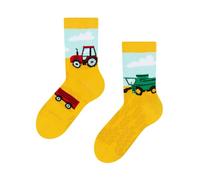 Dedoles Unisex Socks Cotton Funny Designs Football Bicycle Horses Plants Firefighter Gift Mismatched, color: Yellow, design: Farmer's Tractor, size: 2-4 Years