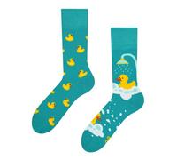 Dedoles Unisex Socks Cotton Funny Designs Football Bicycle Horses Plants Firefighter Gift Mismatched, color: Turquoise, design: Ducky Darlings, size: 6-8