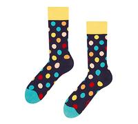 Dedoles Unisex Socks Cotton Funny Designs Football Bicycle Horses Plants Firefighter Gift Mismatched, color: Black, design: Rainbow Droplets, size: 6-8