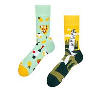 Dedoles Unisex Socks Cotton Funny Designs Football Bicycle Horses Plants Firefighter Gift Mismatched, color: Yellow, design: Italy, size: 6-8