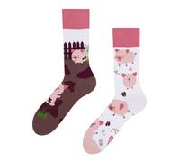Dedoles Unisex Socks for Women, Men & Kids Cotton Funny Designs Football Bicycle Horses Plants Firefighter Gift Mismatched, Design: Solitary Pork, Colour: Pink, Size: 5-7.5 W / 6-8 M UK