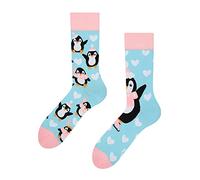 Dedoles Unisex Socks for Women, Men & Kids Cotton Funny Designs Football Bicycle Horses Plants Firefighter Gift Mismatched, Design: Ice Skating Penguin, Colour: Blue, Size: 3-5 M / 2-4,5 W UK