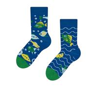 Dedoles Unisex Socks Cotton Funny Designs Football Bicycle Horses Plants Firefighter Gift Mismatched, color: Blue, design: Tropical Fish, size: 2-4 Years