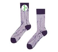 Dedoles Unisex Socks Cotton Funny Designs Football Bicycle Horses Plants Firefighter Gift Mismatched, color: Purple, design: Lavender Flower Devotion (bamboo socks), size: 6-8