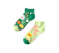 Dedoles Unisex Socks Cotton Funny Designs Football Bicycle Horses Plants Firefighter Gift Mismatched, color: Green, design: Flower Garden (ankle socks), size: 6-8