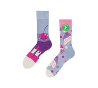 Dedoles Unisex Socks Cotton Funny Designs Football Bicycle Horses Plants Firefighter Gift Mismatched, color: Purple, design: Cherry Cake (bamboo socks), size: 3-5