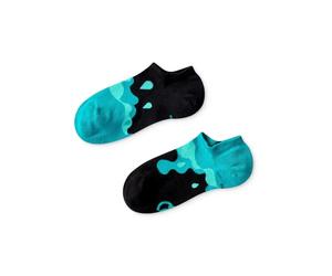 Dedoles Unisex Socks Cotton Funny Designs Football Bicycle Horses Plants Firefighter Gift Mismatched, color: Turquoise, design: Turquoise Drops (sneaker socks), size: 9-11