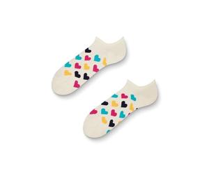 Dedoles Unisex Socks Cotton Funny Designs Football Bicycle Horses Plants Firefighter Gift Mismatched, color: Multicolor, design: Colourful Hearts (sneaker socks), size: 6-8