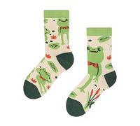 Dedoles Unisex Socks for Women, Men & Kids Cotton Funny Designs Football Bicycle Horses Plants Firefighter Gift Mismatched, Design: Happy Frog, Colour: Green, Size: 9K-11.5K UK