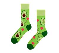Dedoles Unisex Socks for Women, Men & Kids Cotton Funny Designs Football Bicycle Horses Plants Firefighter Gift Mismatched, Design: Avocado Love, Colour: Green, Size: 5-7.5 W / 6-8 M UK