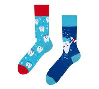 Dedoles Unisex Socks for Women, Men & Kids Cotton Funny Designs Football Bicycle Horses Plants Firefighter Gift Mismatched, Design: Teeth Cleaning, Colour: Blue, Size: 8-9.5 W / 9-11 M UK