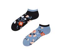 Dedoles Unisex Socks for Women, Men & Kids Cotton Funny Designs Football Bicycle Horses Plants Firefighter Gift Mismatched, Design: Flower Lovers, Colour: Blue, Size: 3-5 M / 2-4,5 W UK
