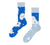 Dedoles Unisex Socks for Women, Men & Kids Cotton Funny Designs Football Bicycle Horses Plants Firefighter Gift Mismatched, Design: Little Yeti, Colour: Blue, Size: 5-7.5 W / 6-8 M UK