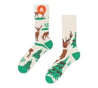 Dedoles Unisex Socks for Women, Men & Kids Cotton Funny Designs Football Bicycle Horses Plants Firefighter Gift Mismatched, Design: Majestic Deer, Colour: Green, Size: 8-9.5 W / 9-11 M UK