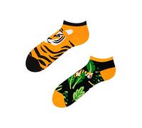 Dedoles Unisex Socks for Women, Men & Kids Cotton Funny Designs Football Bicycle Horses Plants Firefighter Gift Mismatched, Design: Lazy Jungle Tiger, Colour: Orange, Size: 8-9.5 W / 9-11 M UK
