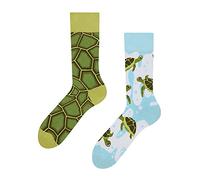 Dedoles Unisex Socks for Women, Men & Kids Cotton Funny Designs Football Bicycle Horses Plants Firefighter Gift Mismatched, Design: Ocean Turtles, Colour: Green, Size: 3-5 M / 2-4,5 W UK