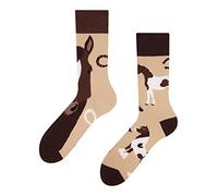 Dedoles Unisex Socks for Women, Men & Kids Cotton Funny Designs Football Bicycle Horses Plants Firefighter Gift Mismatched, Design: Kawaii Horse and Pony, Colour: Beige, Size: 3-5 M / 2-4,5 W UK