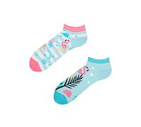 Dedoles Unisex Socks for Women, Men & Kids Cotton Funny Designs Football Bicycle Horses Plants Firefighter Gift Mismatched, Design: Love Flamingos, Colour: Blue, Size: 5-7.5 W / 6-8 M UK