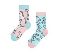 Dedoles Unisex Socks for Women, Men & Kids Cotton Funny Designs Football Bicycle Horses Plants Firefighter Gift Mismatched, Design: Rainbow Unicorn, Colour: Multicolour, Size: 12K-2 UK
