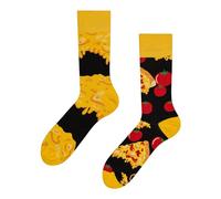 Dedoles Unisex Socks for Women, Men & Kids Cotton Funny Designs Football Bicycle Horses Plants Firefighter Gift Mismatched, Design: Cheesy Pizza, Colour: Yellow, Size: 5-7.5 W / 6-8 M UK