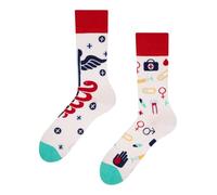 Dedoles Unisex Socks for Women, Men & Kids Cotton Funny Designs Football Bicycle Horses Plants Firefighter Gift Mismatched, Design: Health and Wellness, Colour: White, Size: 5-7.5 W / 6-8 M UK