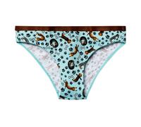 Dedoles Women's & Girls' Underwear Knickers Cotton Funny Designs Flowers Clouds Avocado Unicorn Party Mermaid, Design: Sausage Dog, Colour: Brown, Size: XXL