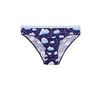 Dedoles Women's & Girls' Underwear Knickers Cotton Funny Designs Flowers Clouds Avocado Unicorn Party Mermaid, Design: Paper Aeroplanes and Clouds, Colour: Blue, Size: XL
