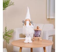 Dedrian11 Christmas Decor Handcrafted Fabric Angel Doll, Festive Elf Figurine with Whimsical Charm,Ornament & Gift for Women,Ideal for Birthdays, Christmas Tree Decor & Home Accent(White)