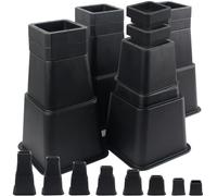 DEDU Bed Risers 10 Inch Heavy Duty 4 Pack, Furniture Risers for Sofas Oversized, Stackable Couch Risers Table Risers 3, 4, 5, 6, 7, 8, 9 or 10 Inch Supports Up to 2200 Lbs for Chair (16 Pcs, Black)