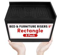 DEDU Bed Risers 5 Inch Heavy Duty 8 Pack, Furniture Risers for Sofas Oversized with Non-Slip Pad, Counch Risers Supports Up to 11000 Lbs for Bed, Couch, Desk, Chair (Black)