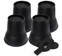 DEDU Bed Risers 6 Inch Heavy Duty 4 Pack, Furniture Risers with Caster Pads Supports Up to 6600 Lbs, Round Couch Risers for Sofas, Couch, Desk (Black)