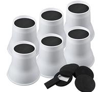 DEDU Bed Risers 6 Inch Heavy Duty 6 Pack, Furniture Risers with Caster Pads Supports Up to 6600 Lbs, Round Couch Risers for Sofas, Couch, Desk or Chair (White)
