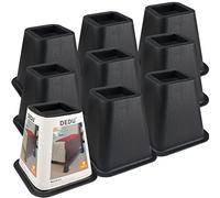 DEDU Bed Risers 6 Inch Heavy Duty 9 Pack, Furniture Risers for Sofas Oversized, Bed Furniture Risers with Non-Slip Pad Supports Up to 2200 Lbs for Bed, Couch, Desk, Chair (Black)