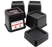 DEDU Oversized Bed Risers Heavy Duty 7 Inch 4 Pack, Furniture Risers for Sofas Stackable in 2, 5, or 7 Inch Supports Up to 11000 Lbs, Square Bed Raising Blocks Fits 5.5 Inch Wide Desk or Couch (Black)