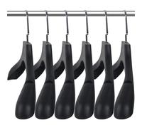 DEDU Suit Hangers for Men 10 Pack, Sweater Hangers No Shoulder Bump Non Slip Width 17.7", Plastic Clothes Hangers Black with Metal Hook