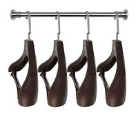 DEDU Suit Hangers for Men 15 Pack, Brown Coat Hangers Extra Wide Non Slip Width 17.7", Thick Plastic with Pants Bar & Metal Hook