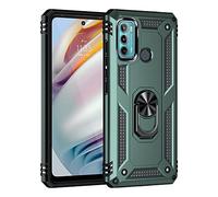 DEDUX Case Compatible with Motorola Moto G60S, [Tough Armor Series] Rugged Anti-Scratch PC back panel + TPU + Foldable holder. Dark green