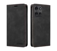 DEDUX Case Compatible with Motorola Moto G75 5G, RFID Blocking Magnetic Leather Flip Cover Credit Card Holder Folio Phone Case. Black