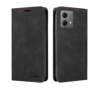 DEDUX Case Compatible with Motorola Moto G84 5G, RFID Blocking Magnetic Leather Flip Cover Credit Card Holder Folio Phone Case. Black