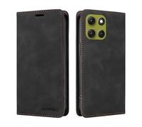 DEDUX Case Compatible with Motorola Moto G86 5G, RFID Blocking Magnetic Leather Flip Cover Credit Card Holder Folio Phone Case. Black